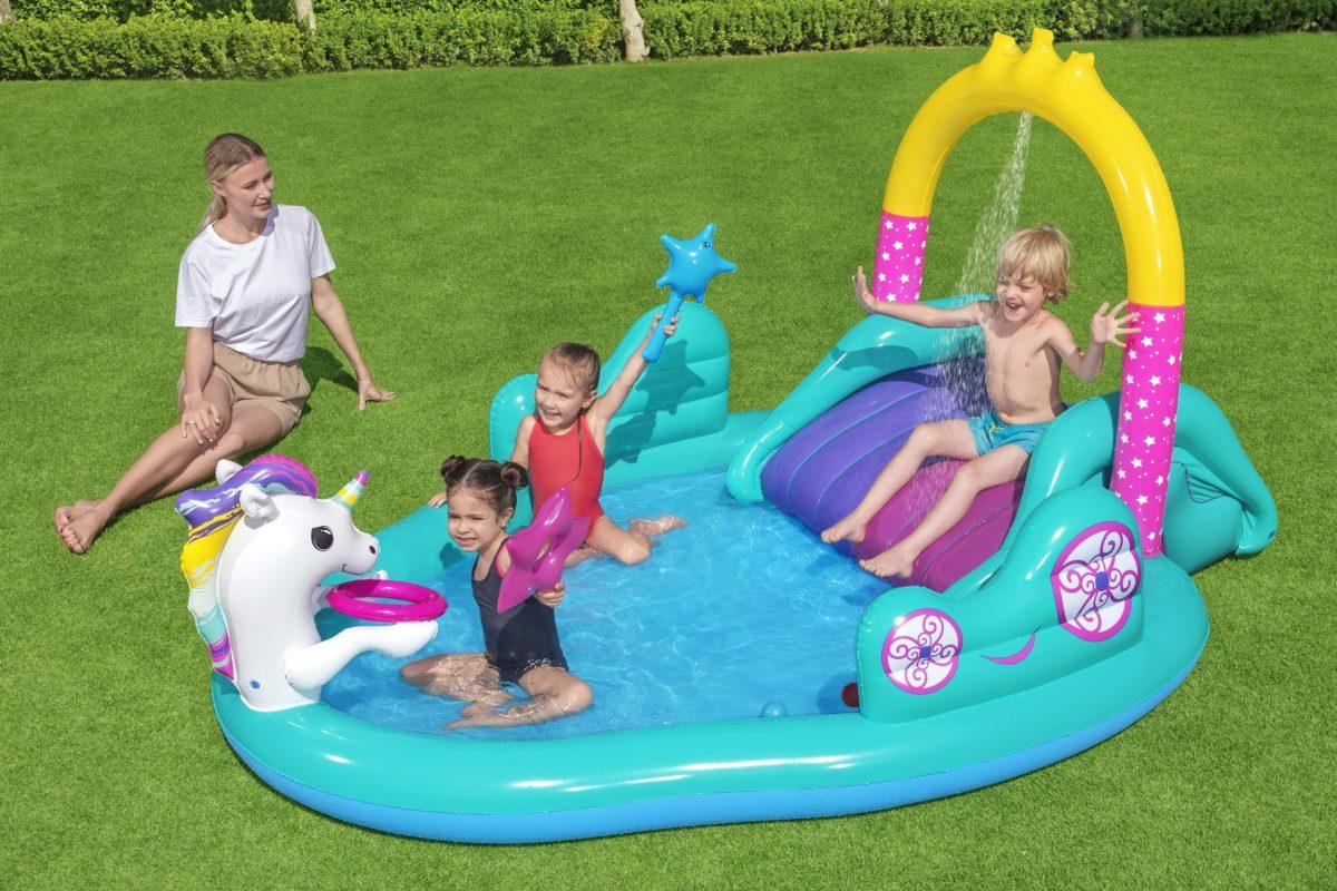 בריכה עם מגלשה לילדים בעיצוב חד קרן קסום Bestway בסט ואי דגם 53097 – תמונה 2